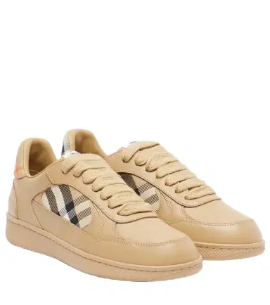 Burberry Check leather sneakers | Thumbnail 1