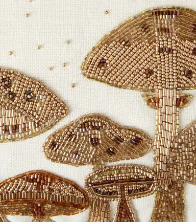 Jonathan Adler Botanist Mushroom Field linen cushion | Thumbnail 3
