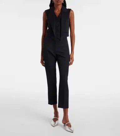 Alexander McQueen Cropped wool gabardine flared pants | Thumbnail 3 Alexander McQueen Cropped wool gabardine flared pants | Thumbnail 3