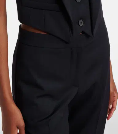 Alexander McQueen Cropped wool gabardine flared pants | Thumbnail 4 Alexander McQueen Cropped wool gabardine flared pants | Thumbnail 4