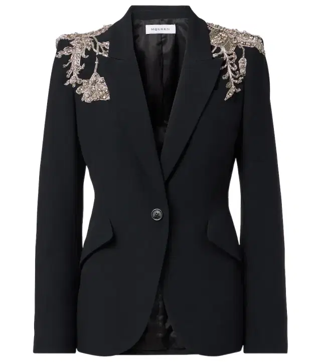 Embellished crepe blazer