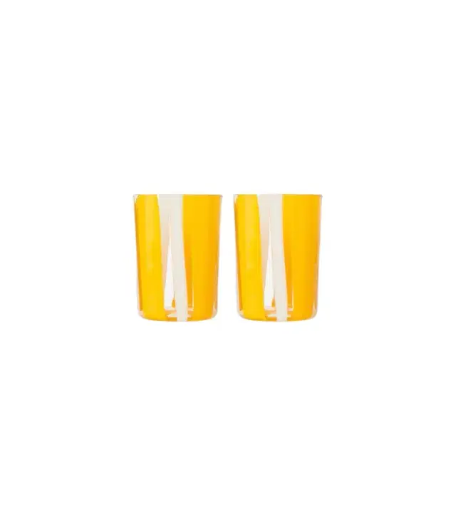 Dolce & Gabbana Casa Taormina set of 2 striped glass tumblers
