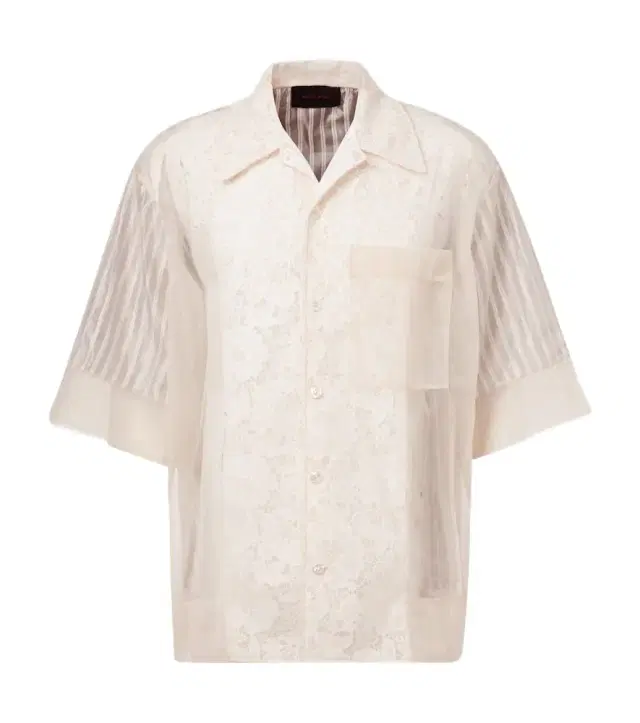 Simone Rocha Patchwork lace bowling shirt
