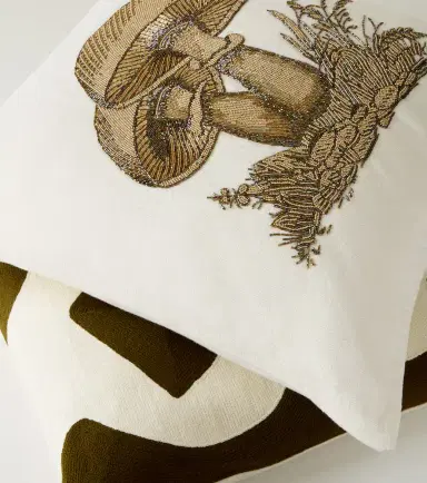Jonathan Adler Botanist Mushrooms Large linen cushion | Thumbnail 3