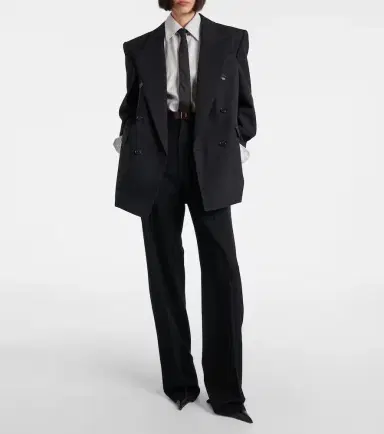 Saint Laurent Double-breasted wool canvas blazer | Thumbnail 2