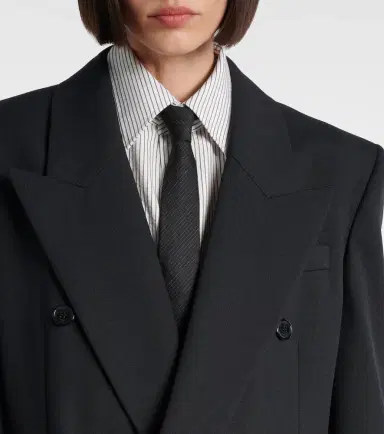 Saint Laurent Double-breasted wool canvas blazer | Thumbnail 3