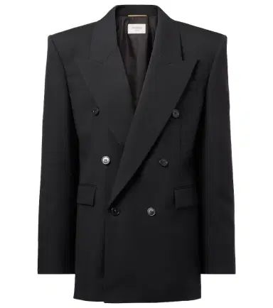 Saint Laurent Double-breasted wool canvas blazer | Thumbnail 1