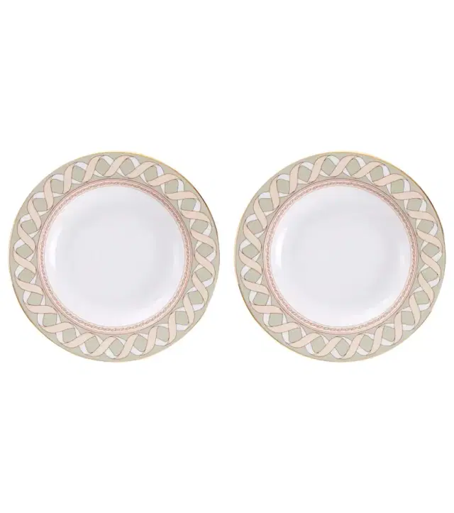 La DoubleJ Odysseus Pistachio set of 2 porcelain soup plates