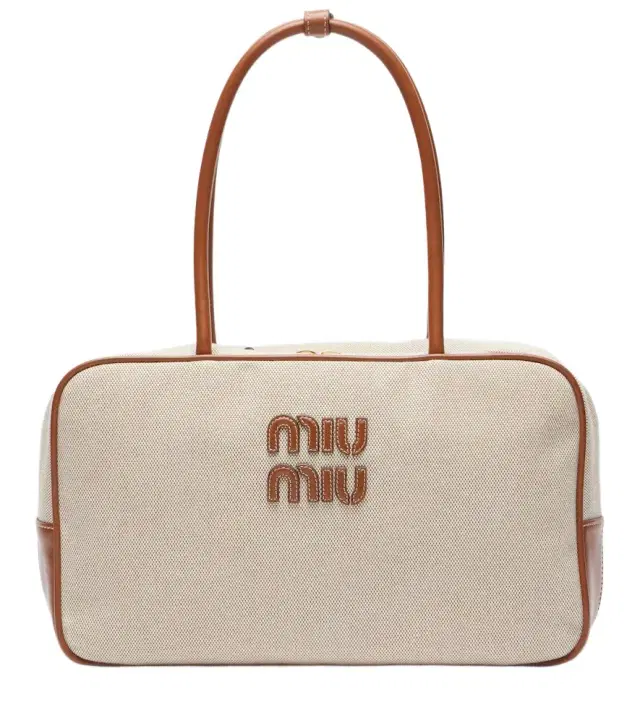 Miu Miu Beau leather-trimmed canvas tote bag