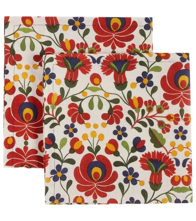 La DoubleJ Windflower Large set of 2 linen napkins