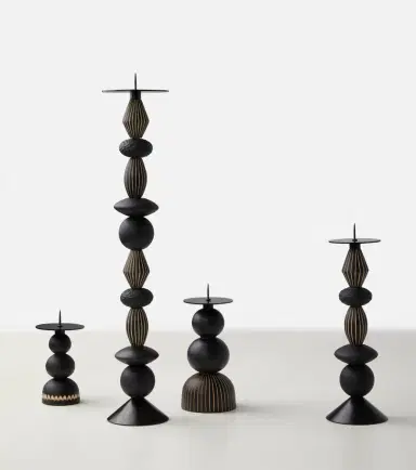 Zanat Aurora Large wood candle holder by Ludovica and Roberto Palomba | Thumbnail 3