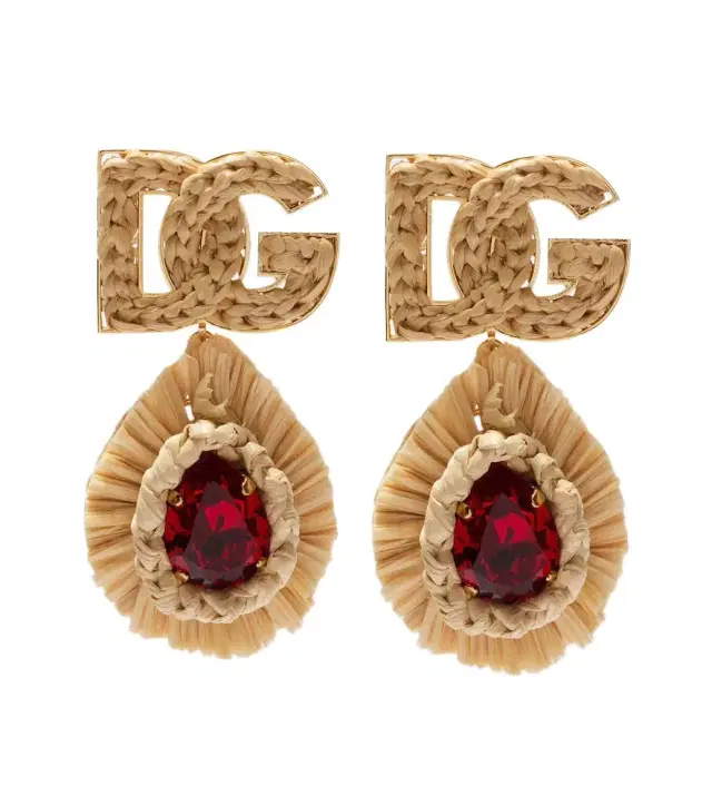 Dolce & Gabbana DG crystal-embellished clip-on earrings