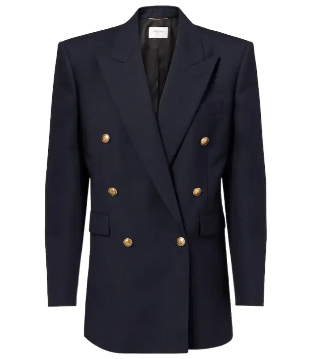Double-breasted wool chiné blazer