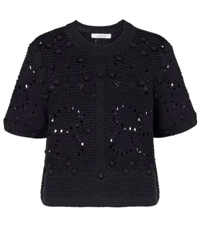 Dorothee Schumacher Open-knit cotton-blend top