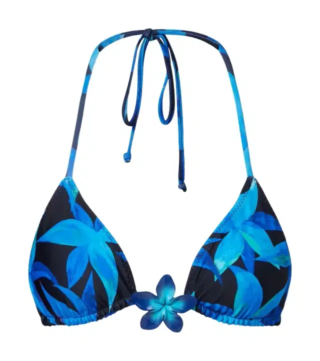 Same Island floral-appliqué bikini top