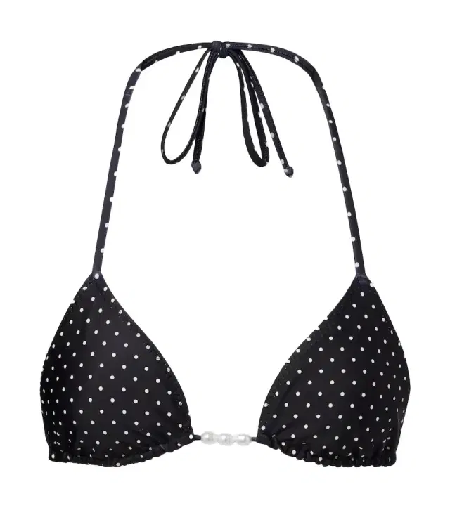 Same Embellished polka-dot bikini top
