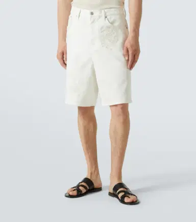 Dries Van Noten Embroidered denim Bermuda shorts | Thumbnail 5 Dries Van Noten Embroidered denim Bermuda shorts | Thumbnail 5