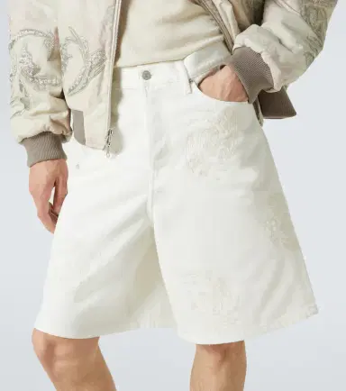 Dries Van Noten Embroidered denim Bermuda shorts | Thumbnail 6 Dries Van Noten Embroidered denim Bermuda shorts | Thumbnail 6