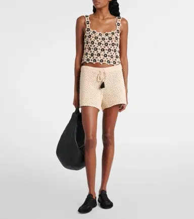 The Upside Luminary Hali crochet cotton shorts | Thumbnail 2