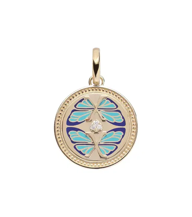 FoundRae Reverie Medium 18k gold and ceramic pendant with diamonds