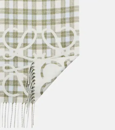 Loewe Anagram checked silk and cashmere scarf | Thumbnail 2
