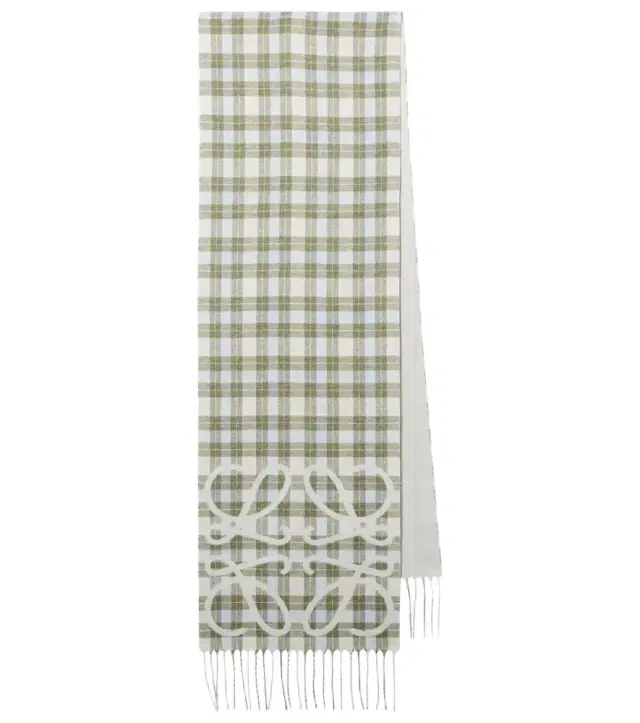 Loewe Anagram checked silk and cashmere scarf