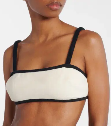 ADRIANA DEGREAS Cotton-blend terry bikini top | Thumbnail 2