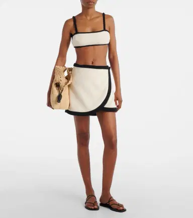 ADRIANA DEGREAS Cotton-blend terry bikini top | Thumbnail 3