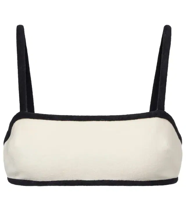 ADRIANA DEGREAS Cotton-blend terry bikini top