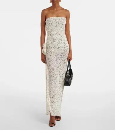 Magda Butrym Floral-appliqué polka-dot maxi dress | Thumbnail 3