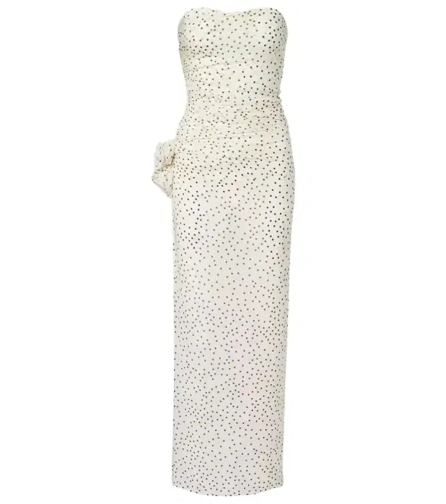 Magda Butrym Floral-appliqué polka-dot maxi dress
