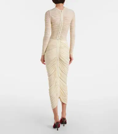 Magda Butrym Floral-appliqué ruched midi skirt | Thumbnail 3