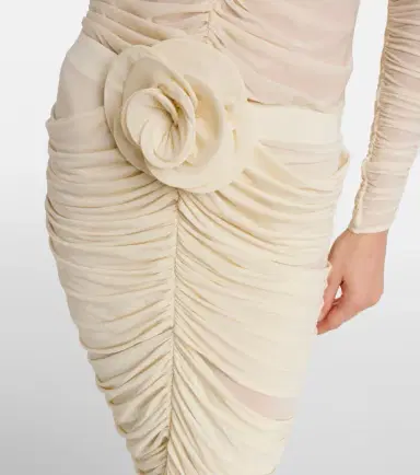 Magda Butrym Floral-appliqué ruched midi skirt | Thumbnail 4