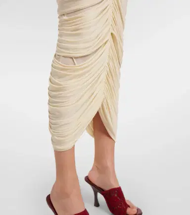 Magda Butrym Floral-appliqué ruched midi skirt | Thumbnail 6