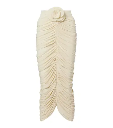 Magda Butrym Floral-appliqué ruched midi skirt | Thumbnail 1