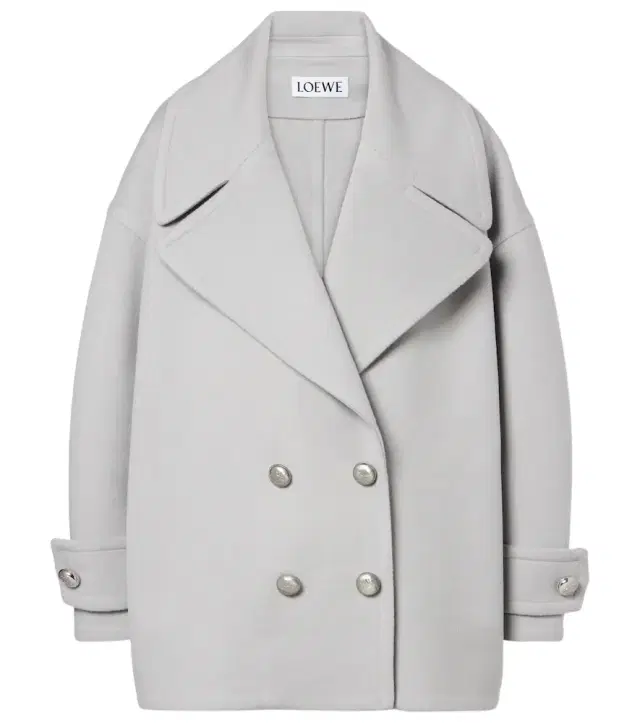 Pebble double-breasted wool peacoat