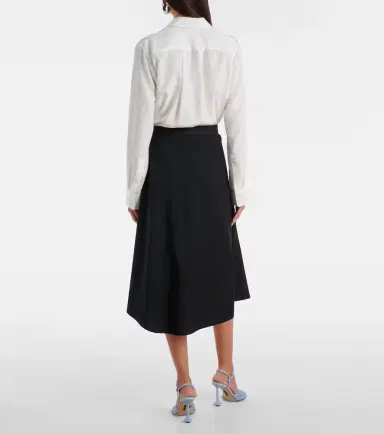 Loewe High-rise wool midi skirt | Thumbnail 3