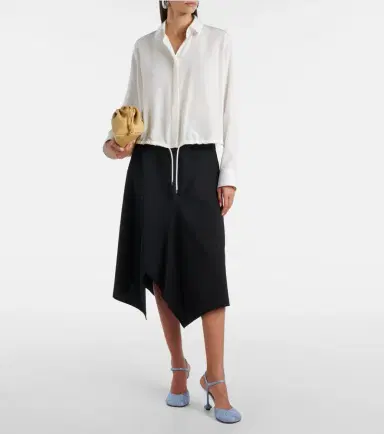 Loewe High-rise wool midi skirt | Thumbnail 4