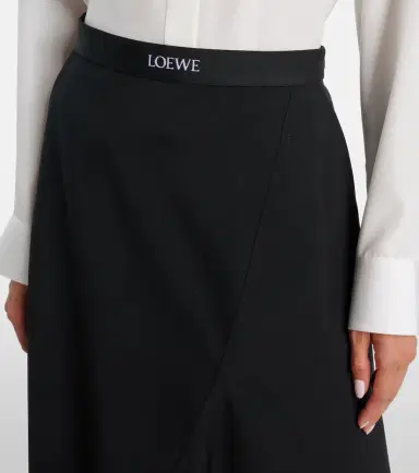 Loewe High-rise wool midi skirt | Thumbnail 5
