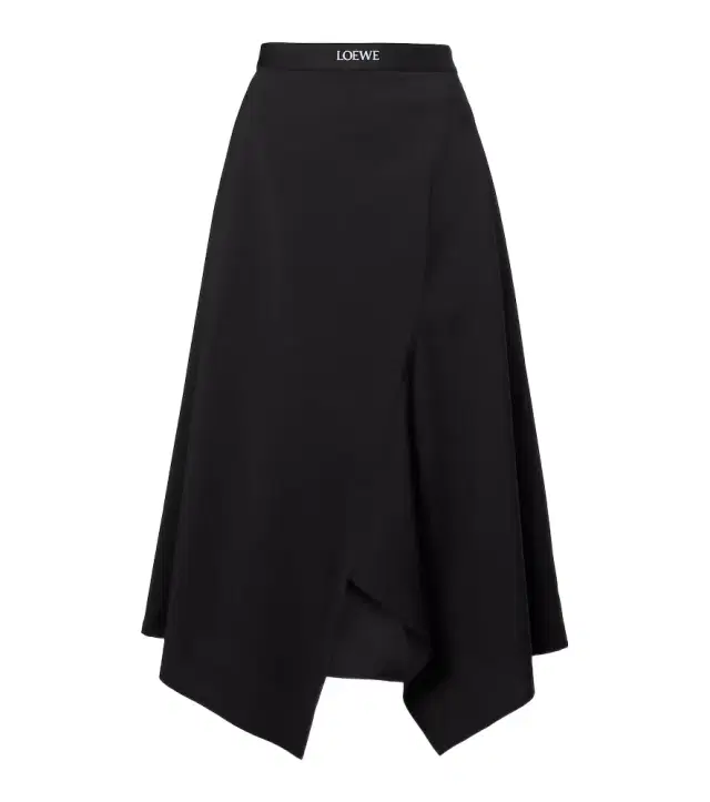 High-rise wool midi skirt