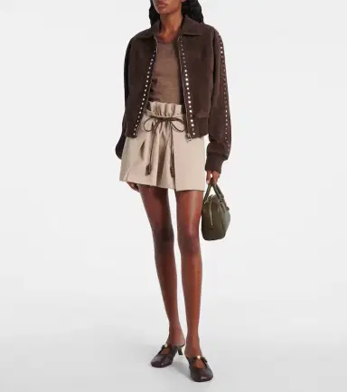 Loewe Cotton and silk gabardine miniskirt | Thumbnail 4