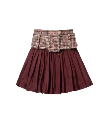 Patou Checked ruched virgin wool miniskirt | Thumbnail 1