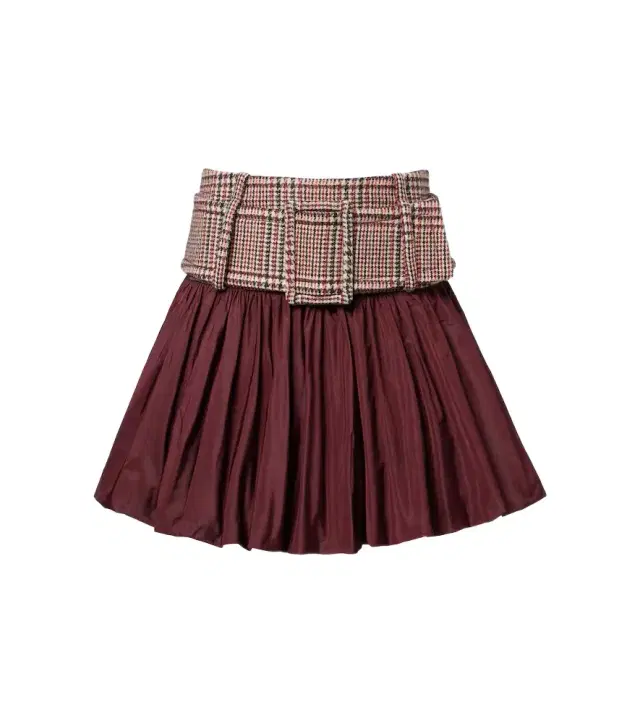 Checked ruched virgin wool miniskirt
