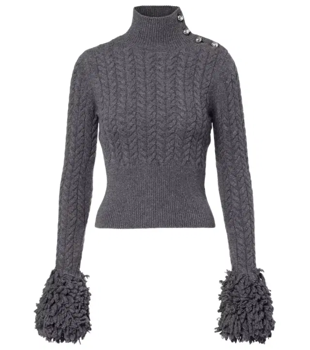Patou Cable-knit wool and cashmere sweater