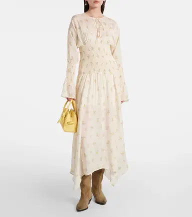 Ganni Printed smocked maxi dress | Thumbnail 4