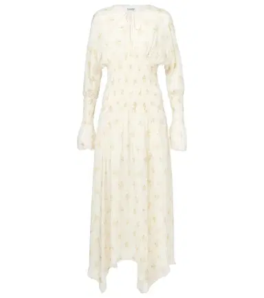 Ganni Printed smocked maxi dress | Thumbnail 1