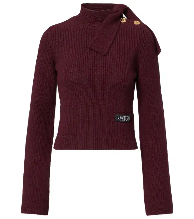 Patou Bow-detail wool and cashmere sweater