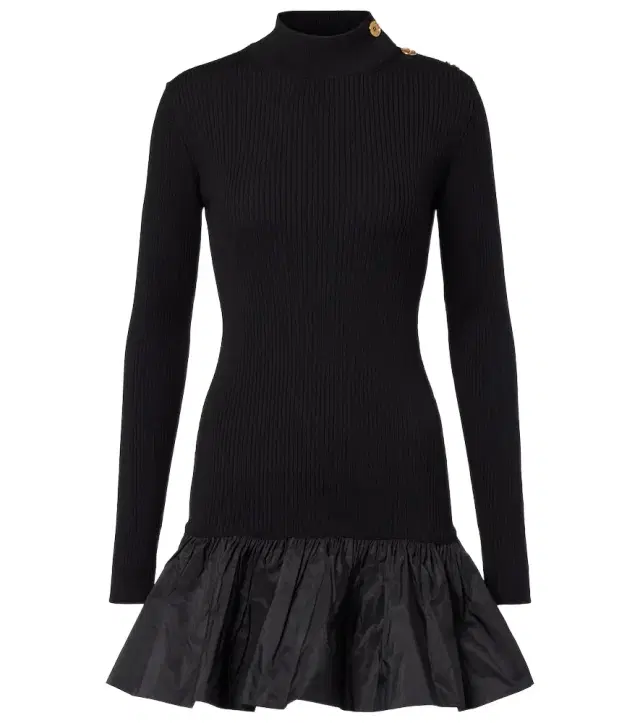 Patou Ruffled wool minidress