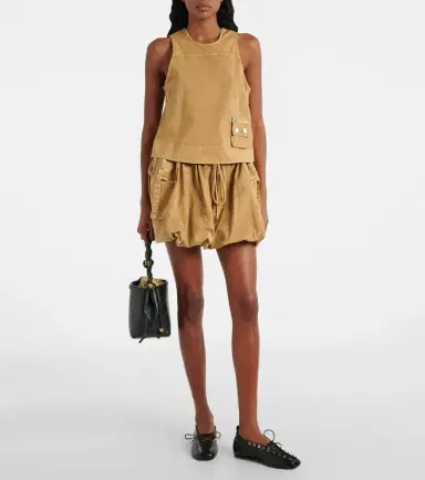 Ganni Cotton-blend miniskirt | Thumbnail 2