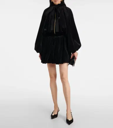 Patou Cotton velvet miniskirt | Thumbnail 3